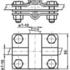 Złącze krzyżowe nierdzewne 4xM8 uziom 5/8”-3/4”